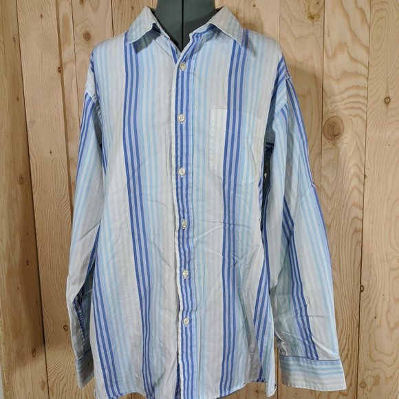 GAP Other - GAP Mens Classic Blue Striped Button Down Dress Shirt L